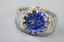 Relógio suíço Invicta masculino 44mm reserva azul moldura preta pulseira de prata ETA SS comprar usado  Enviando para Brazil