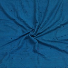 Resto Di Tessuto Artigianale In Seta Pura Blu 100% Butta Vintage 4YD comprar usado  Enviando para Brazil