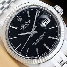 ROLEX DATEJUST MASCULINO MOSTRADOR PRETO MOLDURA OURO BRANCO 18K E RELÓGIO DE AÇO INOXIDÁVEL comprar usado  Enviando para Brazil