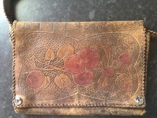 Vintage leather embossed for sale  DROITWICH