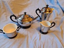 vintage tea set chrome for sale  LONDON