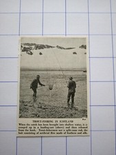 Pesca de truta na Escócia rede de desembarque gancho pescador vara de bengala dividida C 1950 comprar usado  Enviando para Brazil