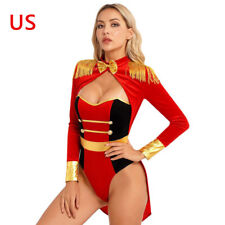 Fantasia feminina sexy circo Ringmaster Halloween franja epauleta arco bodysuit comprar usado  Enviando para Brazil