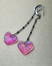 Orecchini cuori rosa usato  Napoli