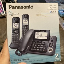 Telefone residencial digital sem fio Panasonic KX-TGF382 Link2Cell secretária eletrônica comprar usado  Enviando para Brazil