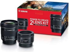 Kit de duas lentes Canon Portrait and Travel com lentes 50mm f/1.8 e 10-18mm preto, usado comprar usado  Enviando para Brazil