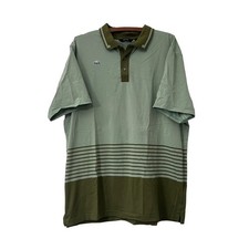 Radmor zielony w paski kołnierz retro haftowany krótki rękaw golf koszulka polo XL na sprzedaż  Wysyłka do Poland