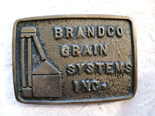 Fivela de cinto vintage Brandco Grain Systems latão pesado metal com silo de milho Ag Histo comprar usado  Enviando para Brazil