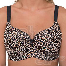 Sutiã feminino copo inteiro com fio plus size preto estampa animal não acolchoado Reino Unido novo comprar usado  Enviando para Brazil
