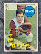 👑⚾️ COMPRE AGORA! 1969 Topps #95 Johnny Bench All-Star Rookie RAW! ⚾️👑 comprar usado  Enviando para Brazil