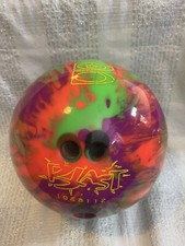 Bola de boliche Brunswick neon juvenil explosão cerca de 6 libras luz azul, usado comprar usado  Enviando para Brazil