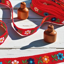 Red jacquard ribbon for sale  CARRICKFERGUS