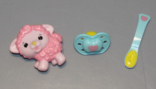 LOTE ACCESORIOS MUÑECA LUVABELLA Cordero Oveja Rosa, Chupete, Cuchara Repuesto segunda mano  Embacar hacia Mexico