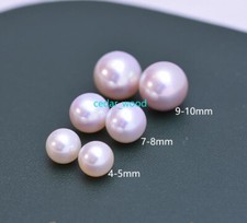 um par AAAA 4-10mm natural mar do sul redondo pérola branca pérola solta meio perfurada, usado comprar usado  Enviando para Brazil