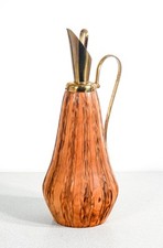 ⚜️ JARRA VASO DISEÑO ALDO TURA PARA MACABO MADERA BRONCE ÉPOCA 1950S VINTAGE comprar usado  Enviando para Brazil