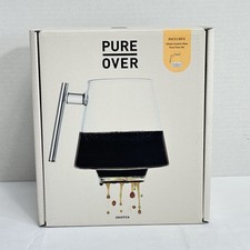 Juego de cafetera Pure Over Glass con base de cerámica blanca sistema de vertido segunda mano  Embacar hacia Mexico