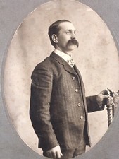 1905 Handsome Man With Magnificent Mustache CABINET CARD PHOTO comprar usado  Enviando para Brazil