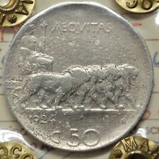 Centesimi 1924 rigato usato  Villaricca