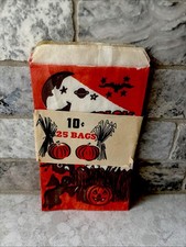 25 Vintage Halloween Truque ou Guloseima Faixa de Papel Saco de Doces Gato Preto Abóbora Bruxa Coruja comprar usado  Enviando para Brazil