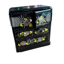 Antigo 4,5” cômoda de laca preta móveis de boneca escala miniatura Japão comprar usado  Enviando para Brazil