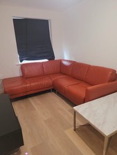 Leather corner sofa for sale  COBHAM