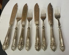 Facas de jantar vintage GADROON prata prato EPNS comedores e garfos talheres usados comprar usado  Enviando para Brazil