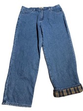Usado, Jeans jeans masculino LL Bean forrado de flanela ajuste relaxado azul tamanho 40x32 comprar usado  Enviando para Brazil