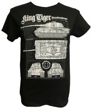 Usado, Camiseta King Tiger 2 Panzerkampfwagen alemã Segunda Guerra Mundial tanque militar estampa preta comprar usado  Enviando para Brazil