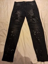 Ripped black skinny for sale  LONDON