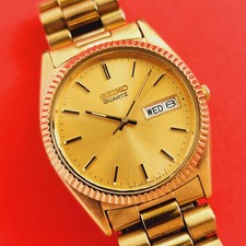 Relógio Seiko President mostrador dourado bisel canelado vintage com pulseira 7N43-8111 masculino comprar usado  Enviando para Brazil