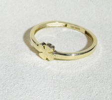 Anel trevo sólido ouro amarelo 10K quatro folhas tamanho 7,25 comprar usado  Enviando para Brazil