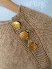 Suéter de malha Escada lã cashmere botões dourados M AU 10 EUA 6 designer camiseta, usado comprar usado  Enviando para Brazil