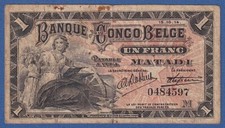 CONGO BELGA / BELGIAN CONGO -- 1 FRANC ( 15.10.1914 ) -- MATADI -- FINE- -- P.3B, usado comprar usado  Enviando para Brazil