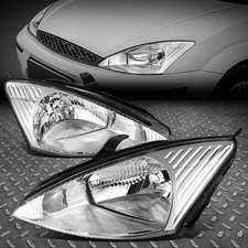 PARA 03-04 FORD FOCUS PAR ESTILO OE CARCAÇA CROMADA LENTE TRANSPARENTE FARÓIS comprar usado  Enviando para Brazil