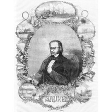 Engenheiro Civil ISAMBARD Kingdom Brunel - Impressão antiga 1859 comprar usado  Enviando para Brazil