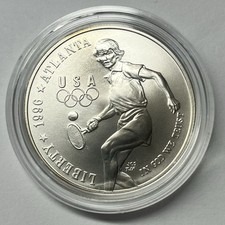 Usado, Tênis olímpico 1996-D BU dólar de prata comemorativo perfeito estado dos EUA 90% comprar usado  Enviando para Brazil