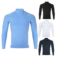 Camiseta masculina manga longa gola alta camada base blusas slim fit compressão comprar usado  Enviando para Brazil