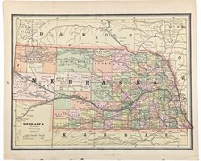 1887 nebraska map for sale  Carefree