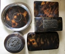 Itens antigos de casca de tartaruga falsa para incluir montanha-russa de prata c19th cinco itens. , usado comprar usado  Enviando para Brazil