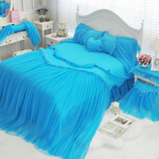 Conjuntos de cama princesa estilo coreano luxo cor sólida renda capa de edredom saia  comprar usado  Enviando para Brazil