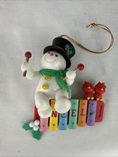 1996 Lustre Fame enfeite de Natal boneco de neve Noel xilofone, pássaros 3”L comprar usado  Enviando para Brazil
