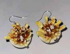 Poutine earrings silver for sale  Catasauqua