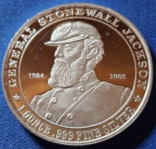 A 1863 Silver Art Round ASW 1oz desodorante Vindice General Stonewall Jackson comprar usado  Enviando para Brazil
