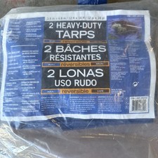 Lona resistente 12' × 16' reversível azul marrom ilhós carga terra vento tampa comprar usado  Enviando para Brazil