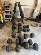 Hex dumbbells rubber for sale  BIRMINGHAM