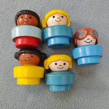 Używany, Fisher Price Chunky Little People 5x Figurki Vintage lata 90. Made Mexico na sprzedaż  Wysyłka do Poland