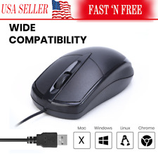 Mouse óptico USB 2.0 com fio roda de rolagem PC laptop notebook desktop ratos pretos comprar usado  Enviando para Brazil