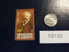 Selo perfurado Jules Verne romancista francês 2010 Republique De Djibouti comprar usado  Enviando para Brazil