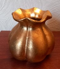 Gold ceramic vase for sale  UK
