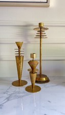 Conjunto de 3 castiçais de latão Balos Art Deco idade da máquina atômica início do século XX comprar usado  Enviando para Brazil